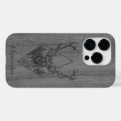 Herten - gegraveerd hout - houten Case-Mate iPhone case (Achterkant (horizontaal))