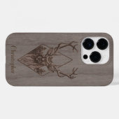 Herten - gegraveerd hout - houten Case-Mate iPhone case (Achterkant (horizontaal))