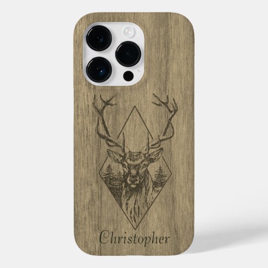 Herten - gegraveerd hout - houten Case-Mate iPhone case (Achterkant)