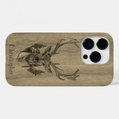 Herten - gegraveerd hout - houten Case-Mate iPhone case (Achterkant (horizontaal))