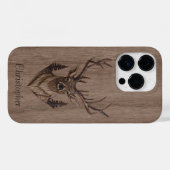 Herten - gegraveerd hout - houten Case-Mate iPhone case (Achterkant (horizontaal))