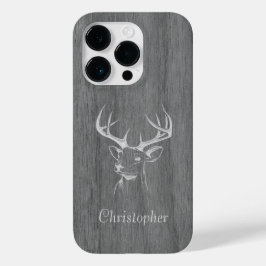 Herten - gegraveerd hout - houten Case-Mate iPhone 14 pro hoesje