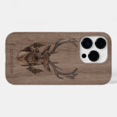 Herten - gegraveerd hout - houten Case-Mate iPhone case (Achterkant (horizontaal))