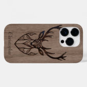 Herten - gegraveerd hout - houten Case-Mate iPhone case (Achterkant (horizontaal))