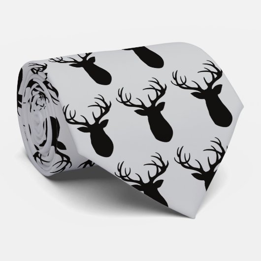 Herten gewei patroon silhouet rustiek stropdas (Opgerold)