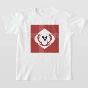 Herten gewei rustiek minimaal monogram bordeaux t-shirt