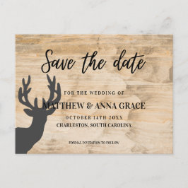 Herten Geweien van Licht Hout Save the date Trouwd Aankondigingskaart