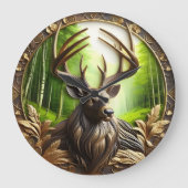 Herten grazen het bos in grote klok (Voorkant)