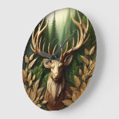 Herten grazen in bos grote klok (Hoek)