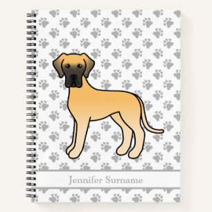Herten Great Dane Lieve Tekening Hond & Tekst Notitieboek
