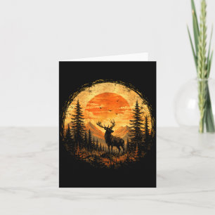 Herten hert zonsondergang berg bos wildernis kaart