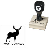 Herten herten gewei jagen met tekst 	rubberstempel (Gestempeld)