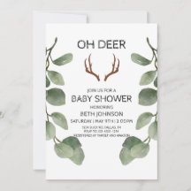 Herten houthakker Baby shower Invitation