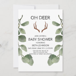 Herten houthakker Baby shower Invitation Kaart