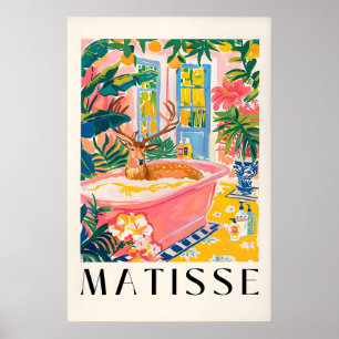 Herten in badkuip Kunstprint Midden-euwse Moderne Poster