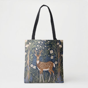 Herten in Bluebell Forest William Morris geïnspire Draagtas