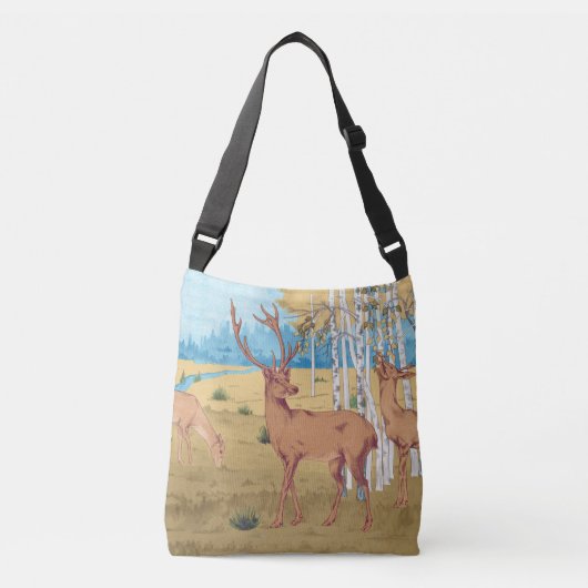 Herten in Bos  Dier Crossbody Tas (Voorkant)