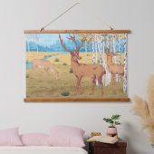 Herten in Bos  Dier Hangend Wandkleed (Slaapkamer)
