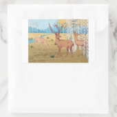 Herten in Bos Dier Rechthoekige Sticker (Tas)