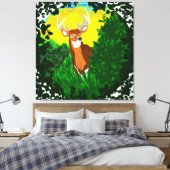 Herten in bosvlakte canvas afdruk (Insitu (Slaapkamer))