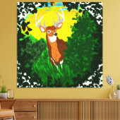 Herten in bosvlakte canvas afdruk (Insitu (Woonkamer))