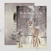 Herten in de sneeuw wintervakantie feestdagenkaart (Voorkant / Achterkant)