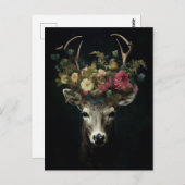 Herten in een kroon van bloemen briefkaart (Voorkant / Achterkant)