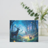 Herten in het betoverde bos briefkaart (Staand voorkant)