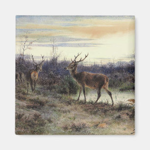 Herten in het bos bij Fontainebleau (Rosa Bonheur) Magneet