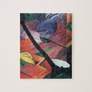 Herten in het bos II door Franz Marc; Reh im Walde Legpuzzel