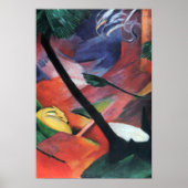 Herten in het bos II door Franz Marc; Reh im Walde Poster (Voorkant)