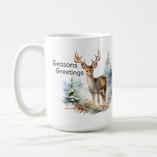 Herten in het bos, Kerststuk mok (Links)