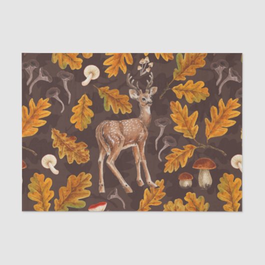 Herten in het herfstbos 2 tissuepapier (Voorkant)