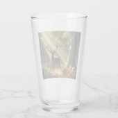 Herten in het ochtendbos glas (Achterkant)