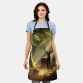 Herten in het ochtendbos schort (Gedragen)