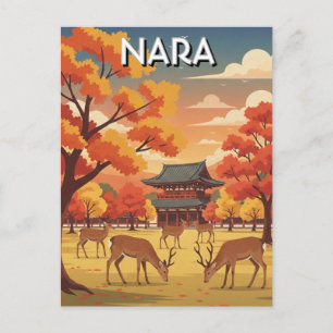 Herten in Nara Park Japan Reizen Briefkaart
