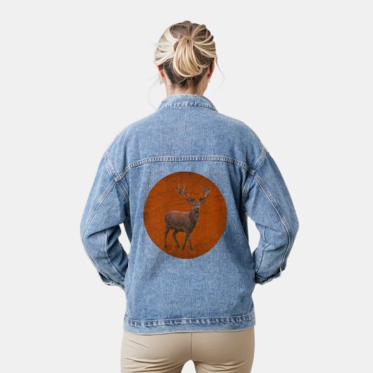  herten in oranje natuur denim jacket (Model)