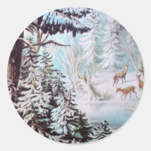 Herten in Sneeuw Sticker