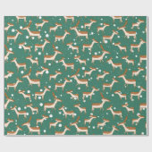 Herten in Sneeuw Wrapping Paper Roll Cadeaupapier (Vlak)