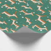 Herten in Sneeuw Wrapping Paper Roll Cadeaupapier (Hoek)