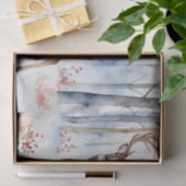 Herten in Snowy Forest Kerstbomen Waterverf Tissuepapier (Geschenk)