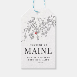 Herten Isle Welkom bij Maine bruiloft gunst Cadeaulabel