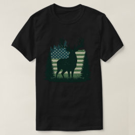 Herten Jacht Jager Amerikaanse Vlag Lange Mouw T-shirt