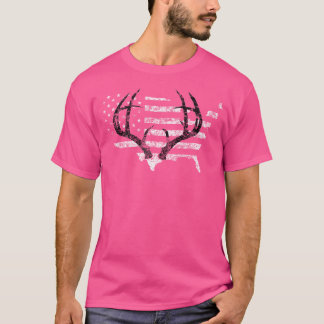 Herten Jagen Amerikaanse Vlag Buck Antlers Hunter  T-shirt