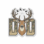 Herten jagen vader camouflage buck vector shirt on sticker (Voorkant)