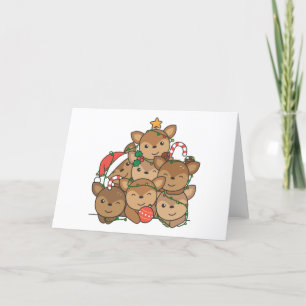 Herten Kerstboom Grappige Dieren Kerstvakantie Feestdagen Kaart