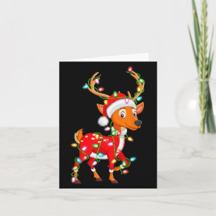 Herten Kerstverlichting Kerstman Kostuum Leuk Dier Kaart