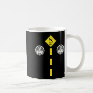 Herten Koplampen Met Wegmarkeringen Couples Kostuu Koffiemok