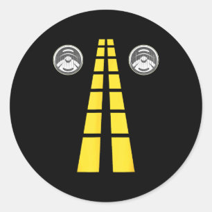 Herten Koplampen Met Wegmarkeringen Koppelkostuum Ronde Sticker