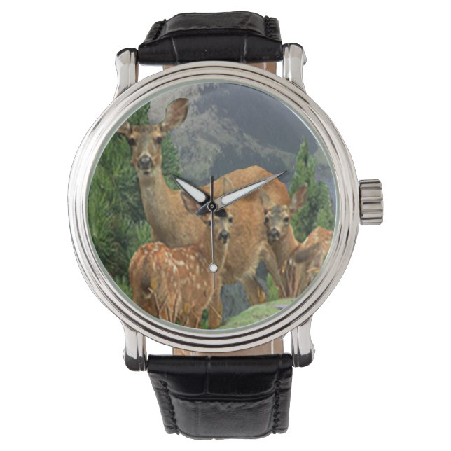 Herten kunst horloge (Voorkant)
